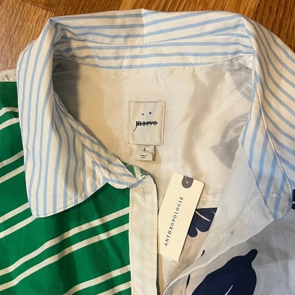 Anthropologie x Maeve Mixed-Print Buttondown Dress Size Small NWT - Picture 7 of 14